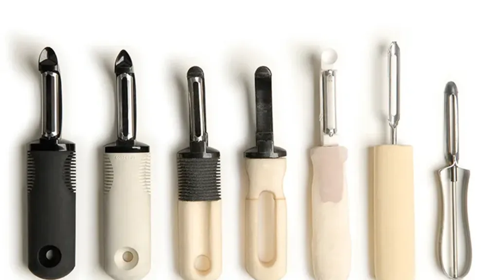 The prototype process for the famous OXO peeler. On the right is the old style of metal peeler, then there are 7 iterations to its left with the final one being the modern OXO peeler, optimised for a comfortable grip.